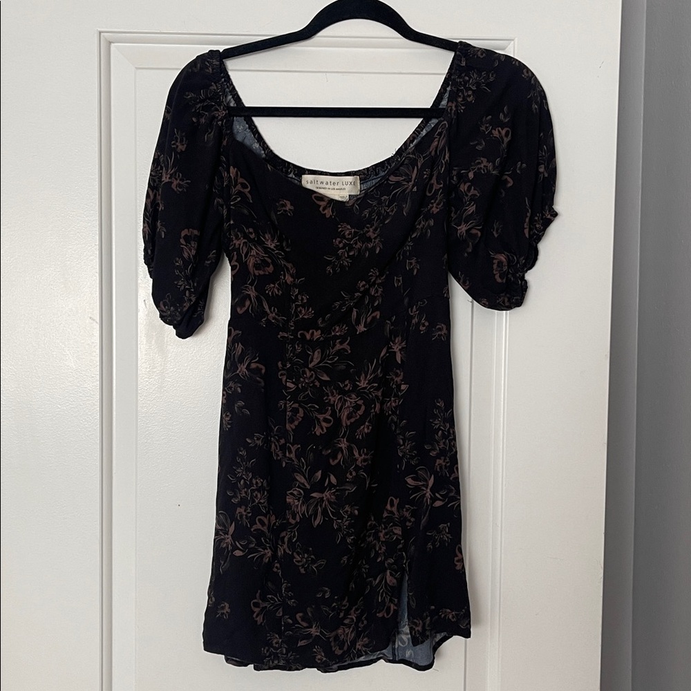 Saltwater LUXE Black and Brown Floral Dress
